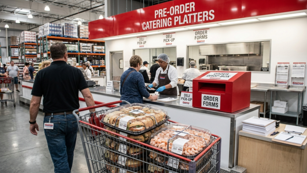 Step-by-step guide to ordering Costco catering trays in 2026: the form, lead times, full menu with prices, and how many trays you actually need.